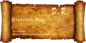 Dietrich Ria névjegykártya